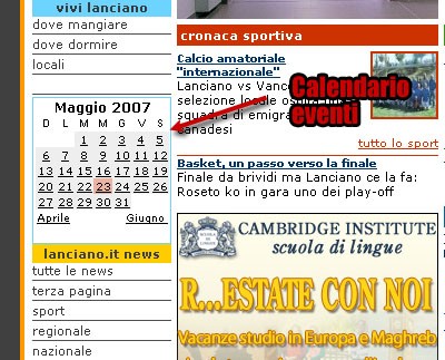 Calendario eventi Lanciano.it